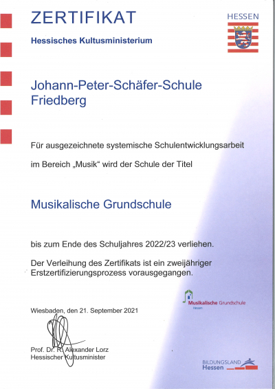 Hessen hat 18 neue „Musikalische Grundschulen“